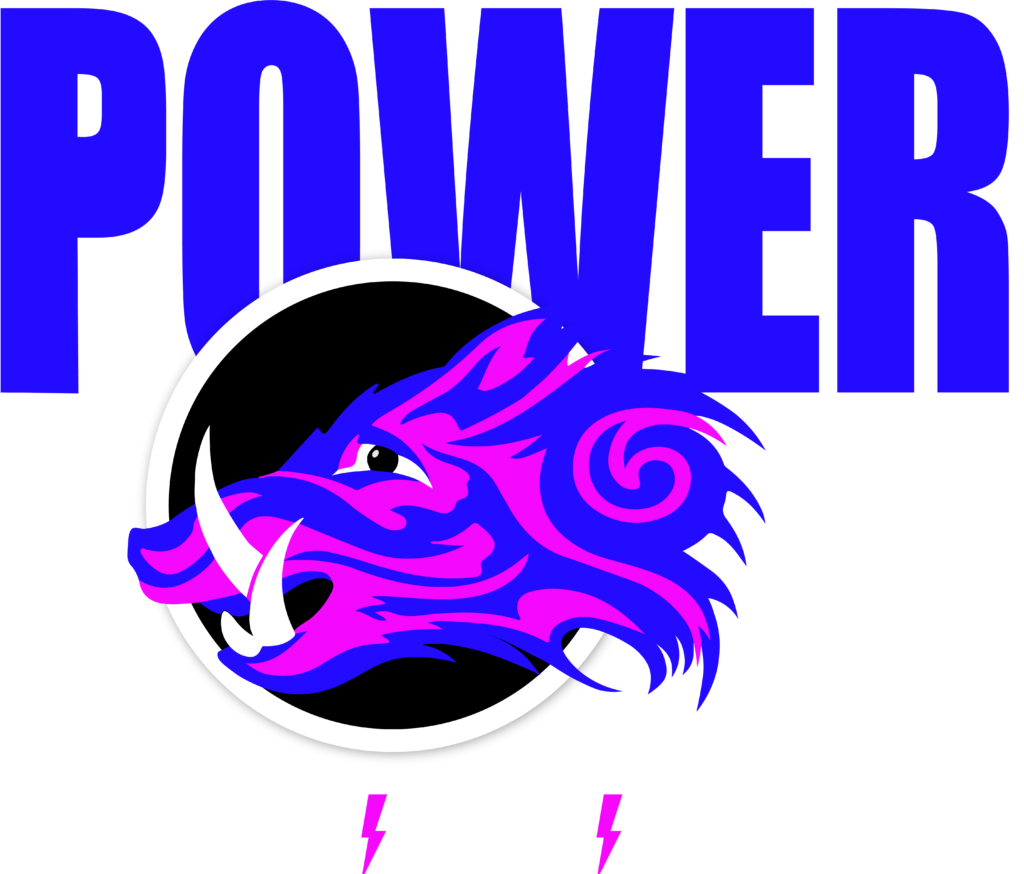 Power Boar - Square Logo - White